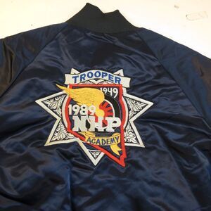 NEVADA HIGHWAY PATROL VINTAGE 1989 NHP TROOPER POLICE DEPT SATIN JACKET M